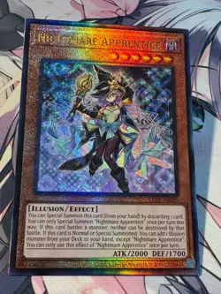 Yugioh Asian English LEDE-AE029 Nightmare Apprentice Ultimate rare Near Mint - Image 3