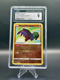 Radiant Hawlucha 081/189 CGC 9 Mint ERROR CRIMP Astral Radiance Pokemon Card - Image 1