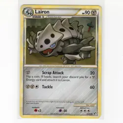 Pokemon TCG Lairon 29/90 HGSS Undaunted Regular Uncommon Card EN-MP 2010 - Image 1