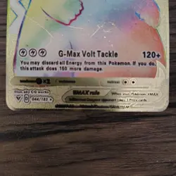 Pokemon TCG Pikachu VMAX Gold Play Card Fan Art 044/185 Real* - Image 4