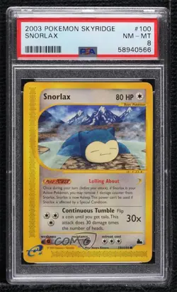 Snorlax Pokemon e-Card Series Skyridge PSA 8 2003 2f4 - Image 1