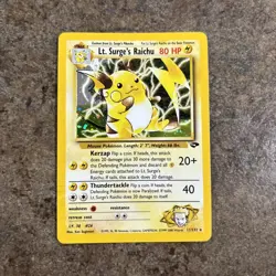 Lt. Surge's Raichu 11/132 Holo Rare Gym Challenge Pokemon Card - Image 1