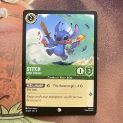 26/204 STITCH LITTLE TRICKSTER AZURITE SEA COMMON DISNEY LORCANA CARD - Image 1