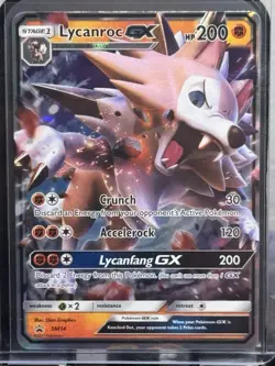 Pokemon TCG Lycanroc GX Full Art Holo Card SM14 - Image 1