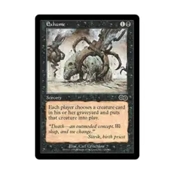 WOTC MtG Urza's Saga Exhume (C) EX - Image 1