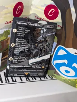 MTG Summon: Primal Odin Borderless 365 English Near Mint Final Fantasy - Image 1