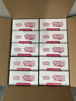 Case of 10 Scarlet & Violet White Flare Elite Trainer Box ETB Pokemon TCG SV10.5 - Image 1