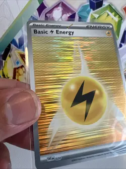 Basic Lightning Energy SVE 020 Holo Pattern Pokemon White Flare & Black Bolt NM - Image 3