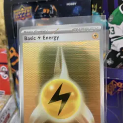 Basic Lightning Energy SVE 020 Holo Pattern Pokemon White Flare & Black Bolt NM - Image 3