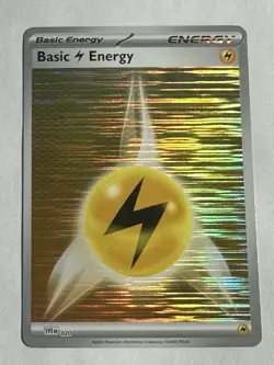 Basic Lightning Energy SVE 020 Holo Pattern Pokemon White Flare & Black Bolt NM - Image 1