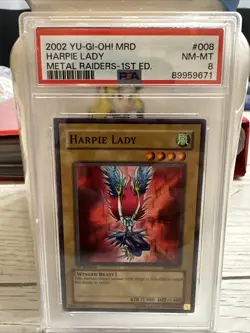 Yugioh HARPIE LADY MRD-008 1st Edition GEM MINT PSA 8 - Image 1