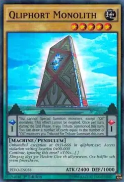 Qliphort Monolith - PEVO-EN058 - NM - Super Rare - 1st ed - Yugioh - Image 1