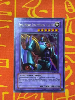 YUGIOH EVIL HERO LIGHTNING GOLEM ULTRA RARE 1ST EDITION EXCELLENT GLAS-EN039 - Image 1