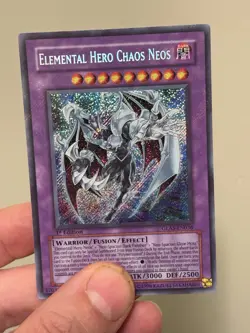 Yugioh Elemental Hero Chaos Neos GLAS-EN036 Secret Rare 1st Ed HOLO BLEED ERROR - Image 1