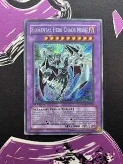 Yugioh Elemental Hero Chaos Neos GLAS-EN036 Secret Rare 1st Ed HOLO BLEED ERROR - Image 3