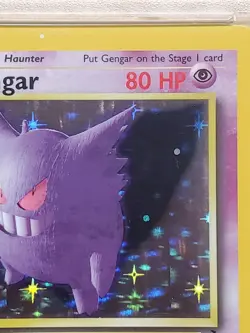 Pokemon PSA 8 NM-MINT 1999 Gengar 1st Edition Fossil Holo Card Print Dot ErrorU - Image 3