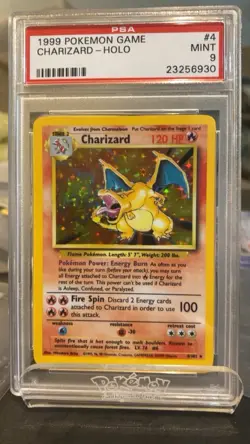 PSA 9 CHARIZARD 4/102 Holo Rare Base Set Unlimited Edition 1999 - Pokemon Card - Image 2