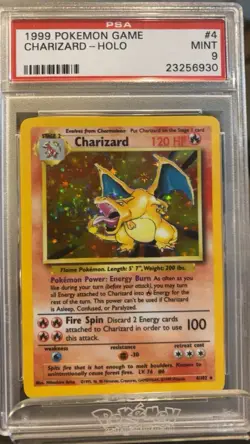 PSA 9 CHARIZARD 4/102 Holo Rare Base Set Unlimited Edition 1999 - Pokemon Card - Image 3