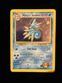 Pokemon TCG Misty's Seadra Holo Rare Card 9/132 Gym Heroes - Image 1