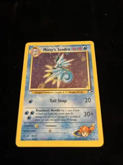 Pokemon TCG Misty's Seadra Holo Rare Card 9/132 Gym Heroes - Image 2