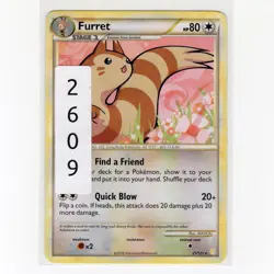 Pokemon TCG Furret 21/123 HGSS Base Set Regular Rare Card EN-LP 2010 - Image 3