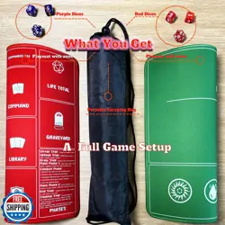 Card Game Playmats MTG Playmat for Beginner 2 Pack with Dices, Magic Mat Comm - Image 4