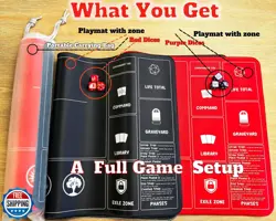Card Game Playmats MTG Playmat for Beginner 2 Pack with Dices, Magic Mat Comm - Image 2