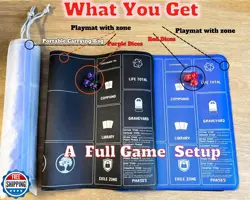 Card Game Playmats MTG Playmat for Beginner 2 Pack with Dices, Magic Mat Comm - Image 2
