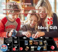 Card Game Playmats MTG Playmat for Beginner 2 Pack with Dices, Magic Mat Comm - Image 5