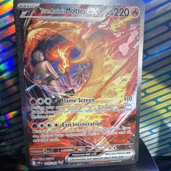 Team Rockets Moltres EX Destined Rivals 229/182 Secret Art Rare Card - Image 1