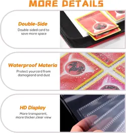 Charmander Card Binder Pokemon Cards Holder 400 Cards w/ 50 Removable Sleeves - Image 3