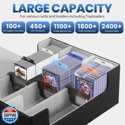 Co-opting Card Storage Box For Trading Cards 1800+,Card Deck Box With 10 Divi - Image 2