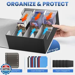 Co-opting Card Storage Box For Trading Cards 1800+,Card Deck Box With 10 Divi - Image 3