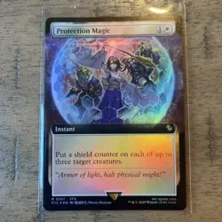MTG FOIL Protection Magic 0107 Extended Art MTG FIC - Image 1