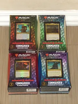 MTG Magic the Gathering Lot Of 4 Commander Deck Dungeons & Dragons Deck Box Set - Image 1