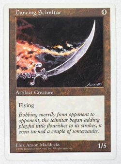 MTG Dancing Scimitar Card Arabian Nights Rare Artifact Creature NM/M Magic - Image 2