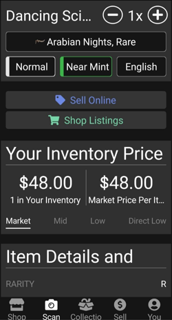 MTG Dancing Scimitar Card Arabian Nights Rare Artifact Creature NM/M Magic - Image 5