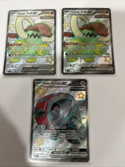 Iron Treads & Great Tusk Shiny Holo Black Star Promo Pokemon Paldean Fates NM - Image 1