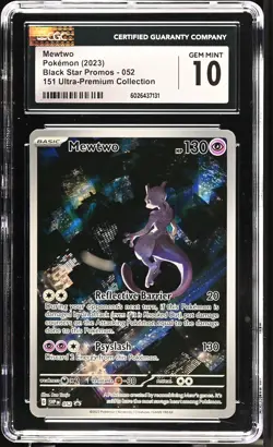 2023 POKEMON BLACK STAR PROMOS, 151 ULTRA-PREM COLL #052 MEWTWO CGC 10 GEM MINT - Image 1