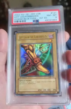 Yugioh Left Leg Of The Forbidden One LOB-121 1st Edition PSA 8 NM-MT Ultra Rare! - Image 1