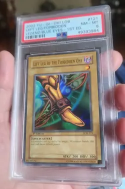 Yugioh Left Leg Of The Forbidden One LOB-121 1st Edition PSA 8 NM-MT Ultra Rare! - Image 3
