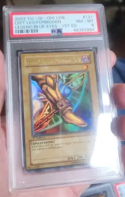 Yugioh Left Leg Of The Forbidden One LOB-121 1st Edition PSA 8 NM-MT Ultra Rare! - Image 4
