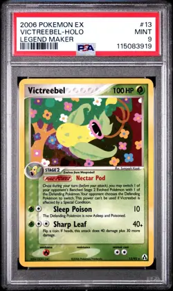 PSA 9 Pokemon Victreebel 13/92 Mint Holo Rare Pokemon Card EX Legend Maker - CMP - Image 1