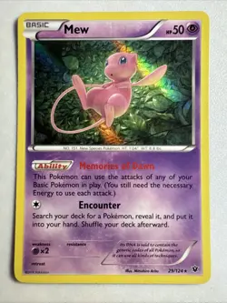 Mew 29/124 HOLO XY Fates Collide Rare Near MINT Pokemon Card 2016 NM - Image 1