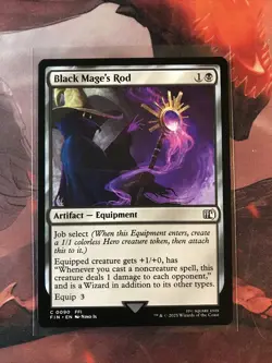 MTG Black Mage's Rod Final Fantasy FIN 0090 NM - Image 1