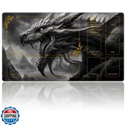 DEGDFSGR MTG Playmat 27.5" x 15.74" Cool Dark Dragon Non-Slip Rubber Base Com - Image 1