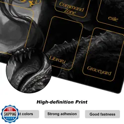 DEGDFSGR MTG Playmat 27.5" x 15.74" Cool Dark Dragon Non-Slip Rubber Base Com - Image 3
