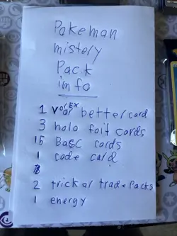 Pokemon mystery Pack.21 cards and 2 TCG packs. 1 v or better 3 holos an 15 basc￼ - Image 2