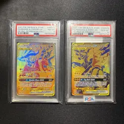 Pokemon Reshiram & Charizard GX Gold Promo/Pikachu & Zekrom GX Gold Promo PSA - Image 1