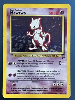 Pokemon TCG Base Set 2 Mewtwo Holo Rare 10/130 Vintage WOTC HP - Image 1